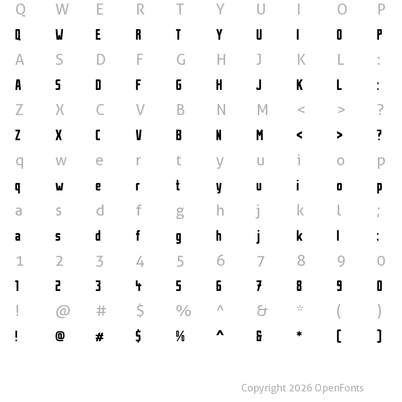 Character Map of Stahlbeton Regular