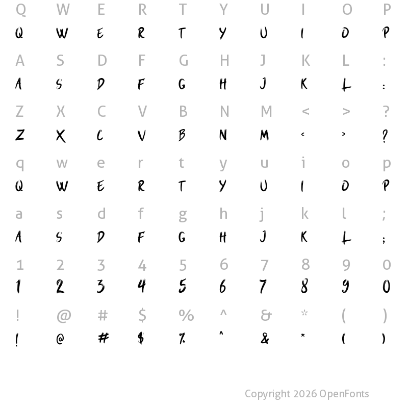 Character Map of Stargazer Regular