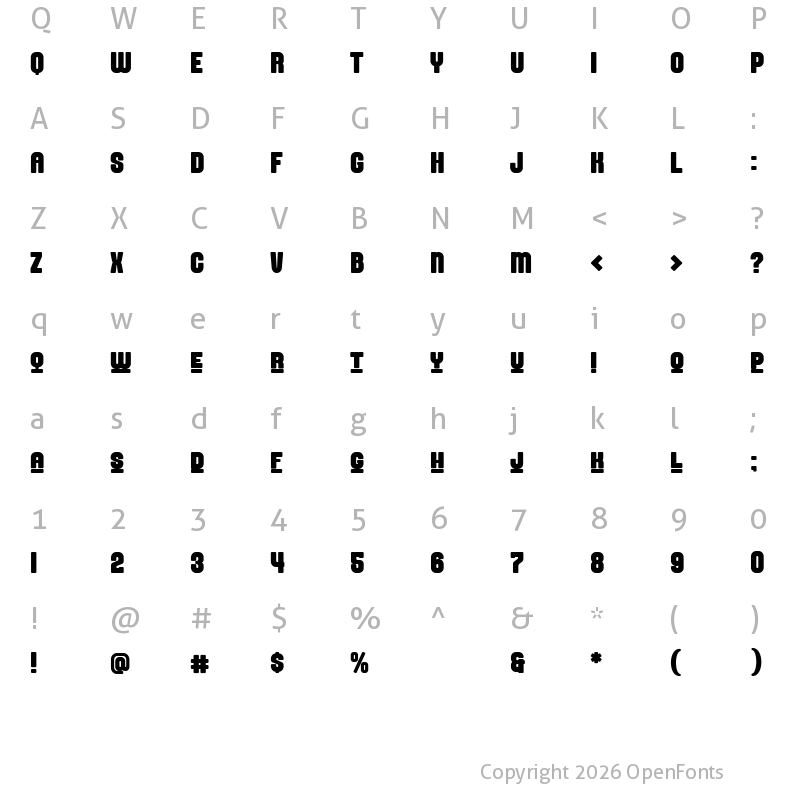 Character Map of Stargo Regular