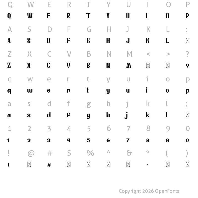 Character Map of Starife Demo Regular