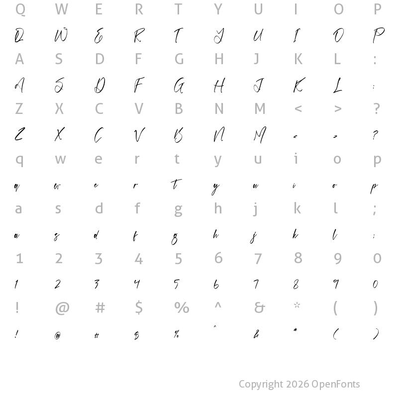 Character Map of Starlighers Regular