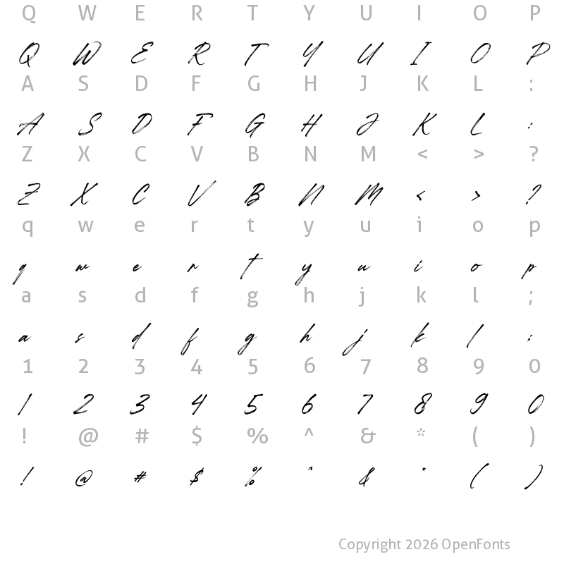 Character Map of Starlight Alaska Regular