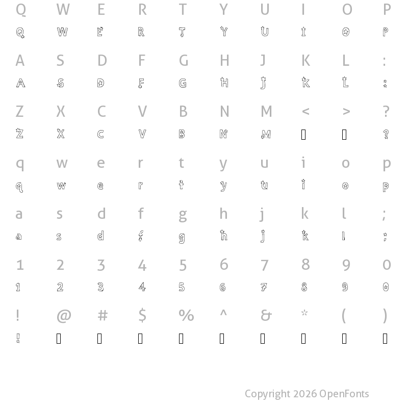 Character Map of Stars Regular