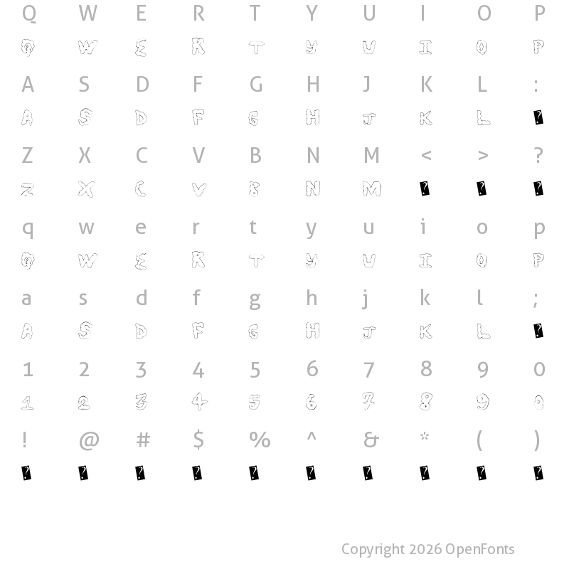 Character Map of StatusUpdate Regular