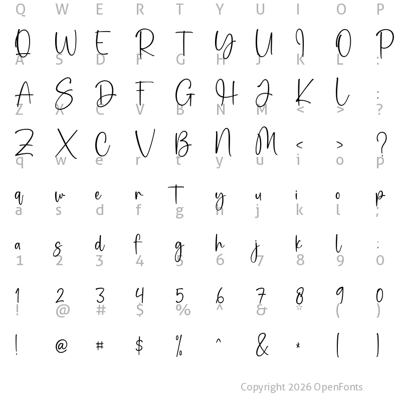 Character Map of stay winter Regular