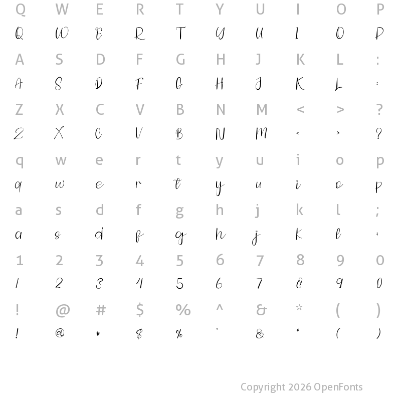 Character Map of Staytune Regular