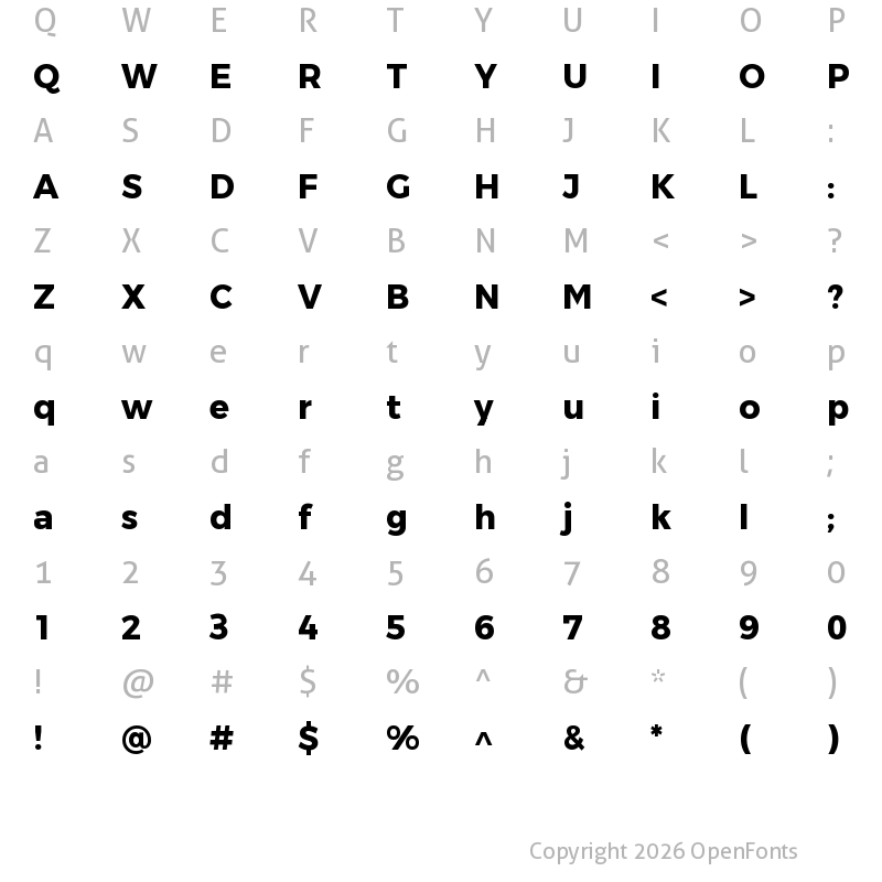 Character Map of SteamflixSansBold Bold