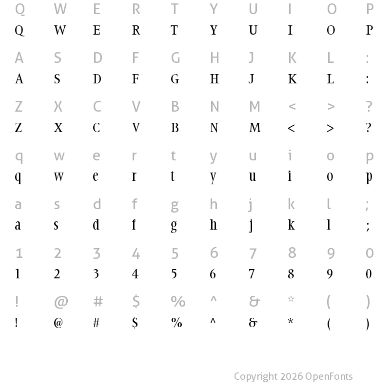 Character Map of Steepidien Regular