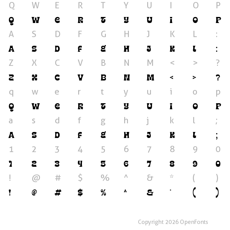 Character Map of Stero Mont Regular