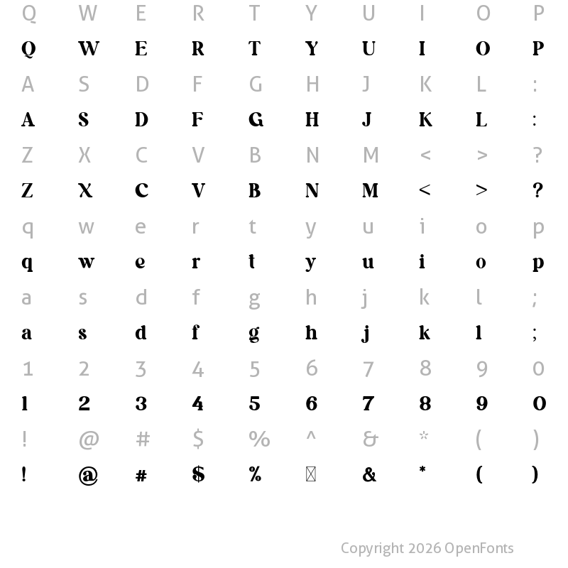Character Map of Sticky Sugary Regular