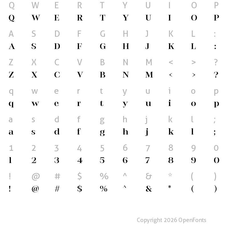Character Map of Stigsa Display Bold