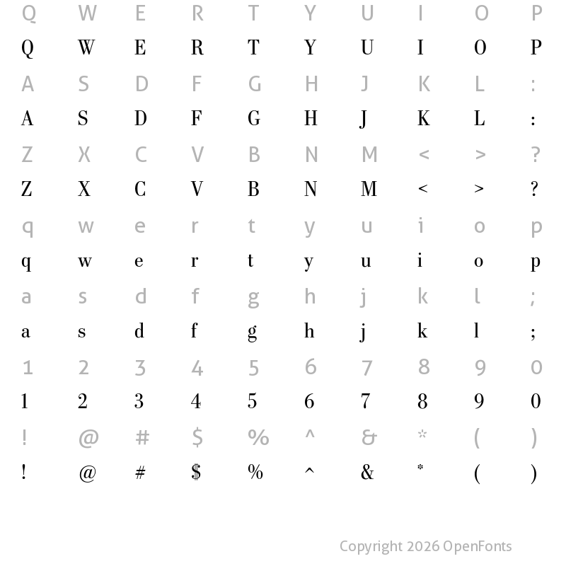 Character Map of Stilson Regular