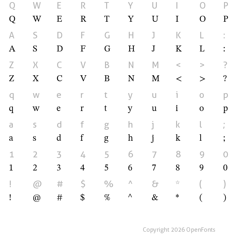 Character Map of STIX Two Math Regular