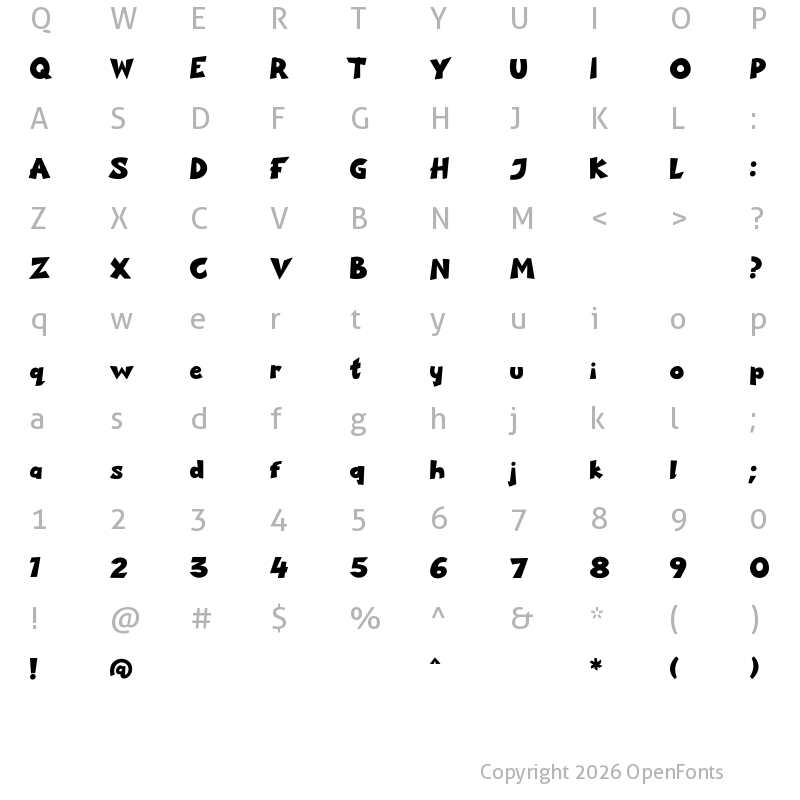 Character Map of Stockly Bold