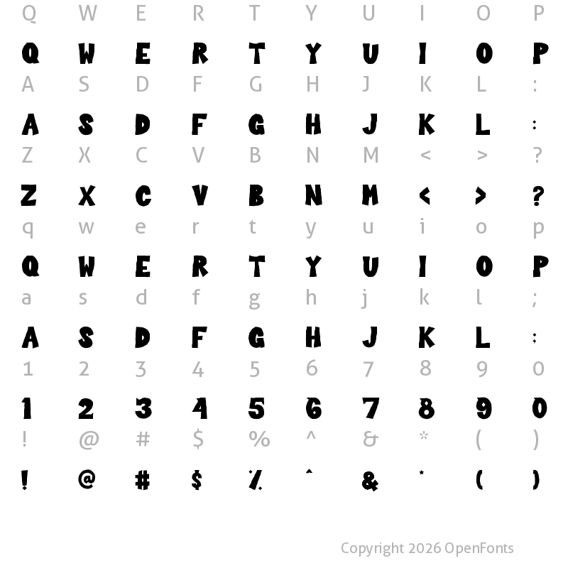 Character Map of Stone Age Regular