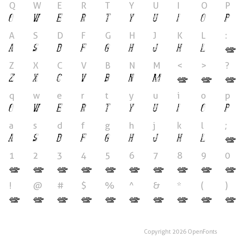Character Map of Stone Cave Demo Regular