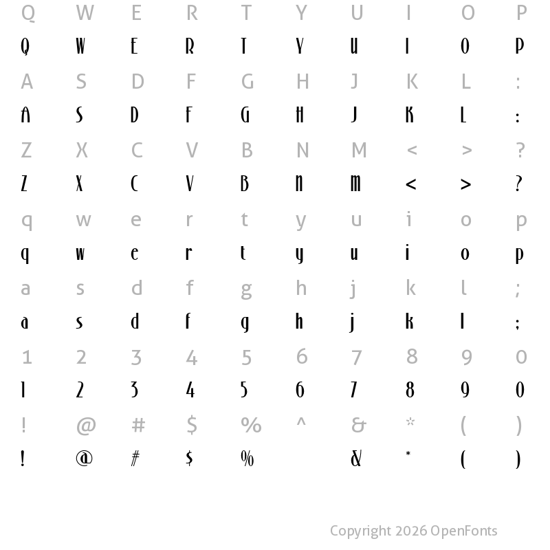 Character Map of Stony Island NF Regular