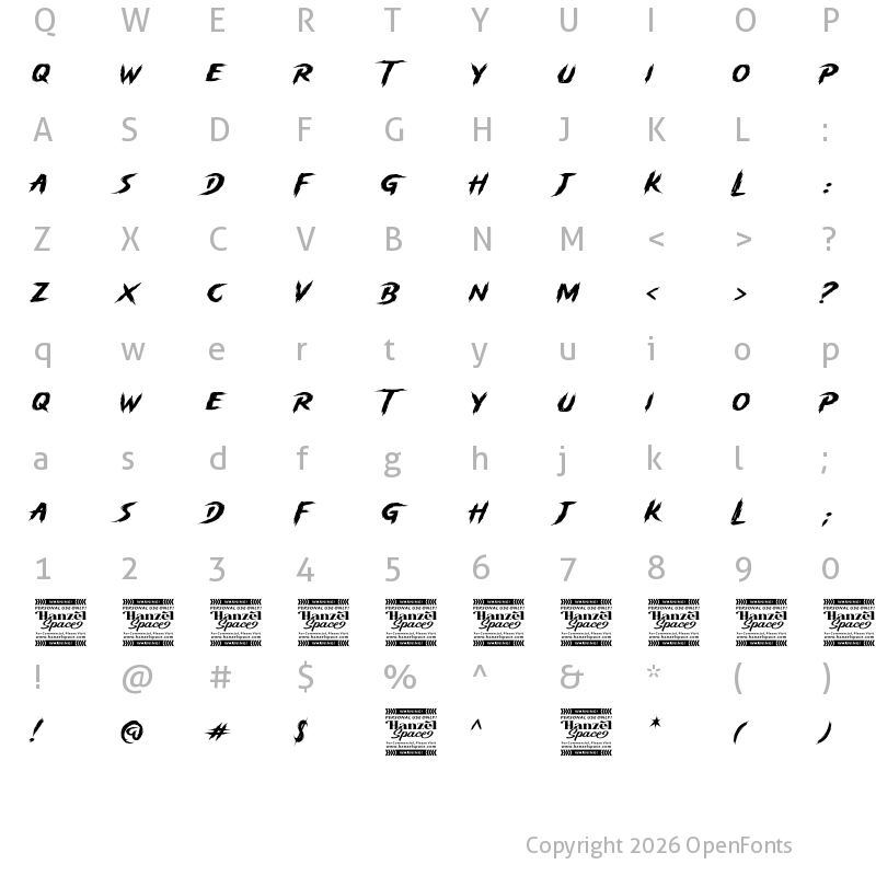 Character Map of Storm Gust Regular