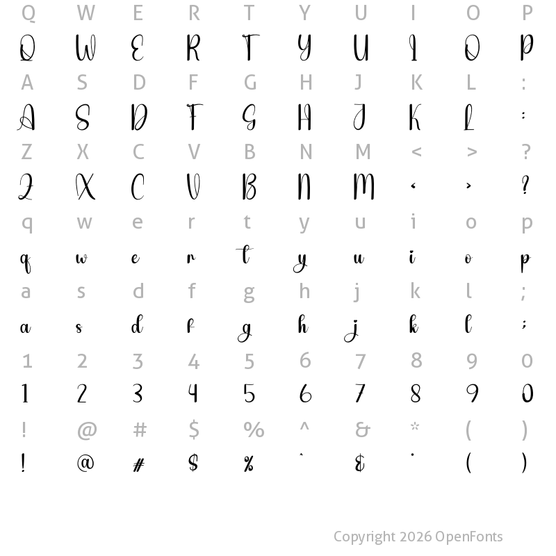 Character Map of Story Paper Regular