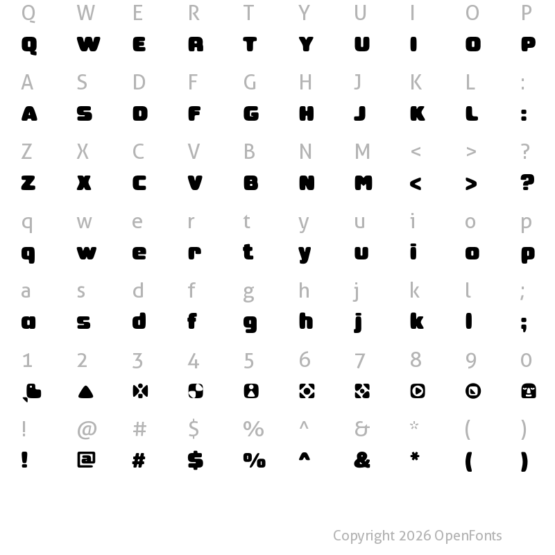 Character Map of Stoutface Regular