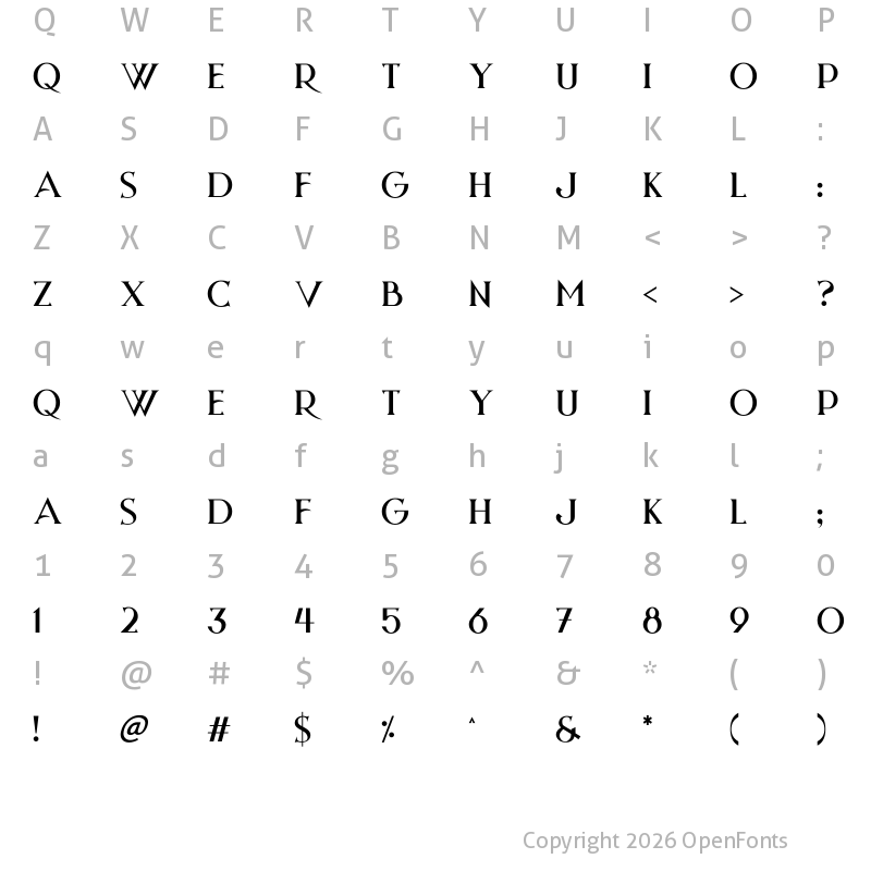 Character Map of Strange Dreams Regular