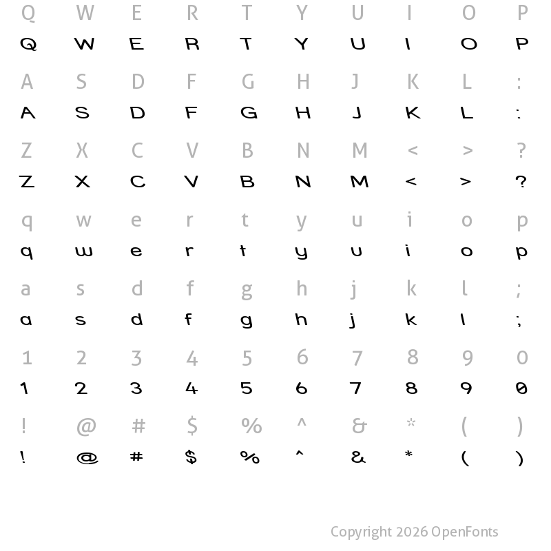 Character Map of Street - Compressed Reverse Italic