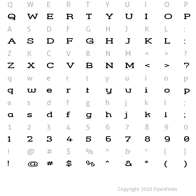 Character Map of Street Corner Slab Extend Regular