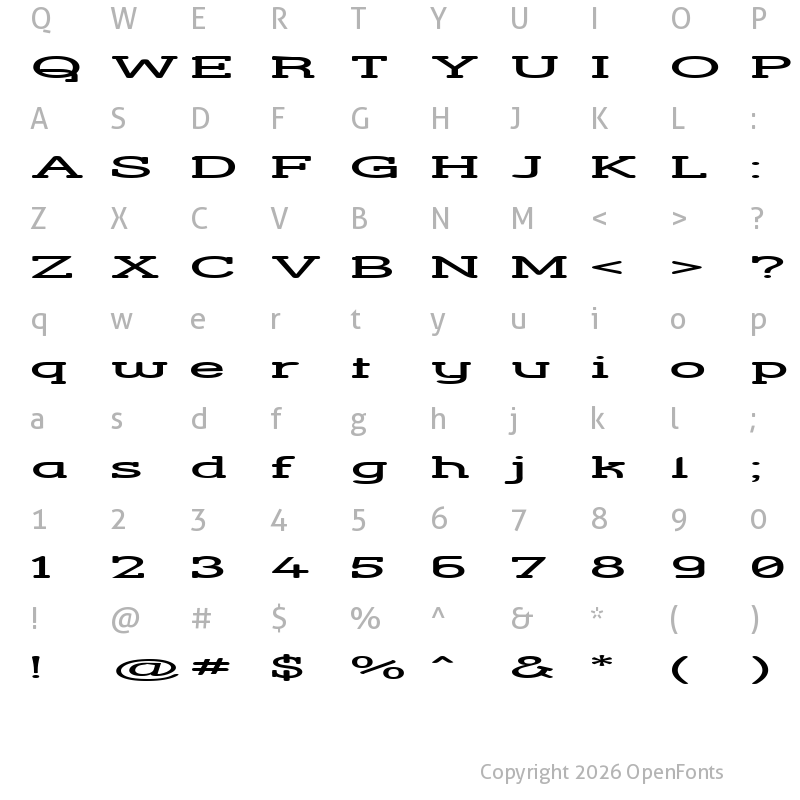 Character Map of Street Corner Slab HyperExtend Regular
