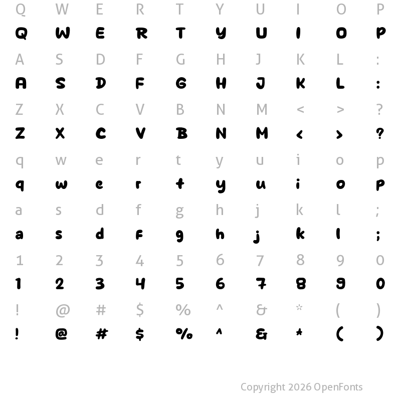 Character Map of Strike Coffee Regular