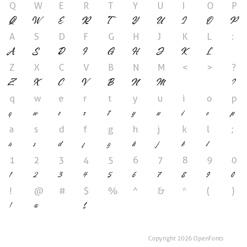 Character Map of Striped King Regular