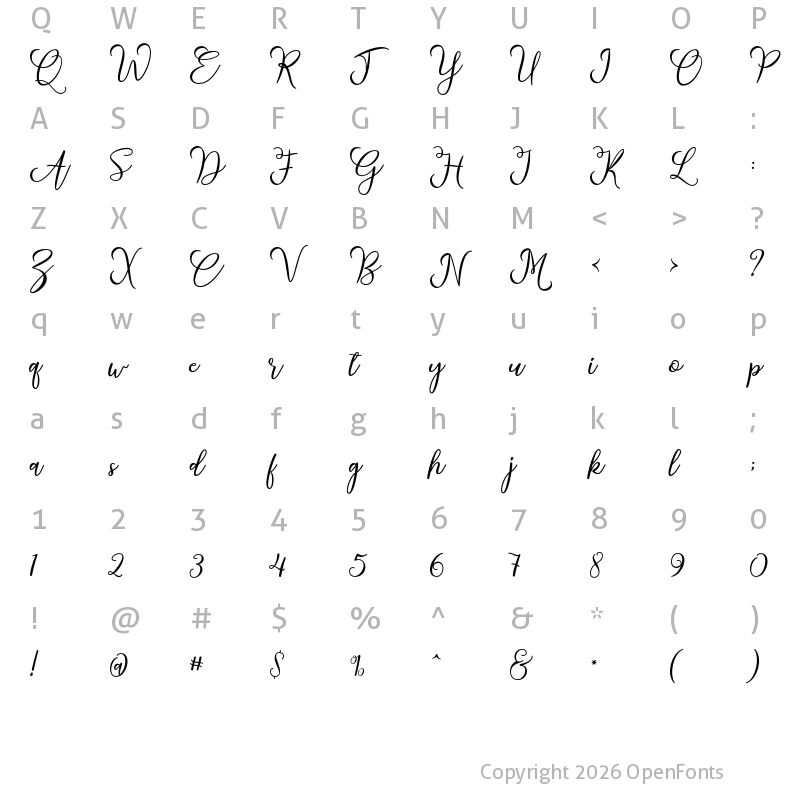Character Map of Strongman Script Regular
