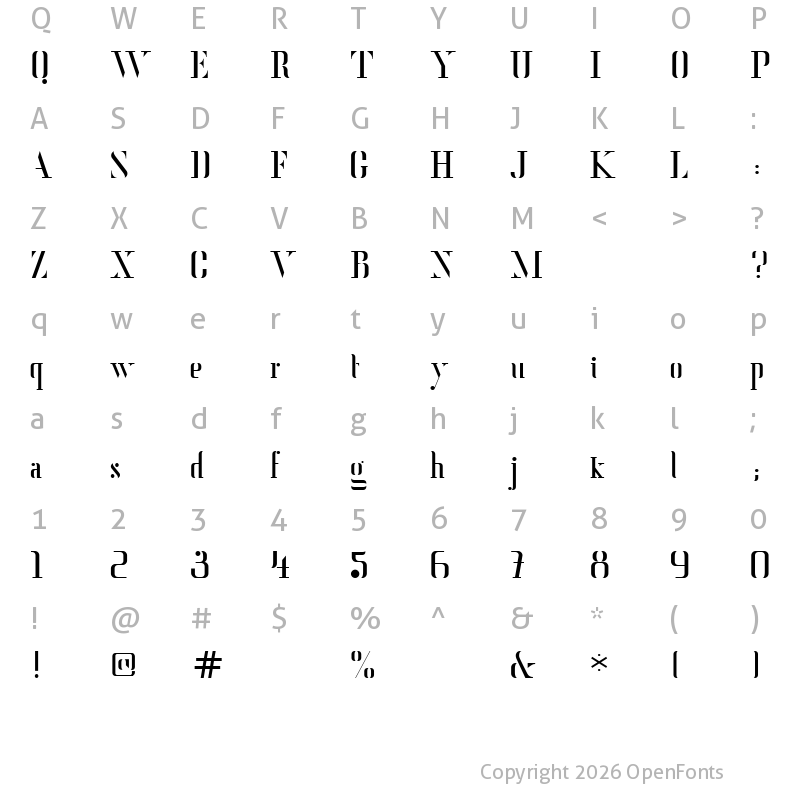 Character Map of Stuff Regular