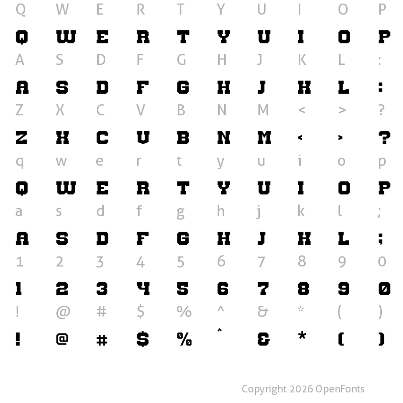 Character Map of STUNE Regular