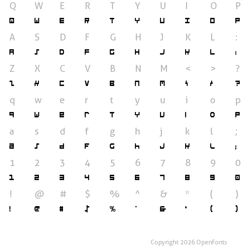 Character Map of Stuntman Condensed Condensed