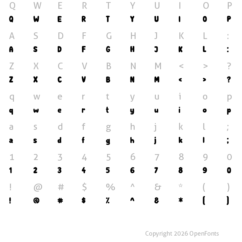 Character Map of Subscribe Regular