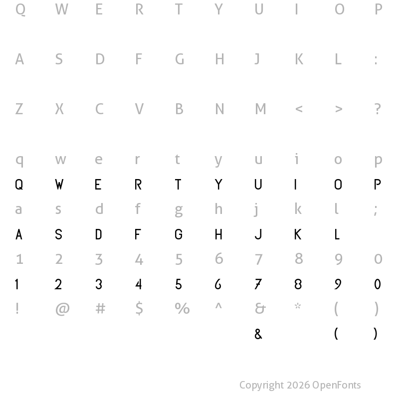 Character Map of SubtleSansRegular Regular