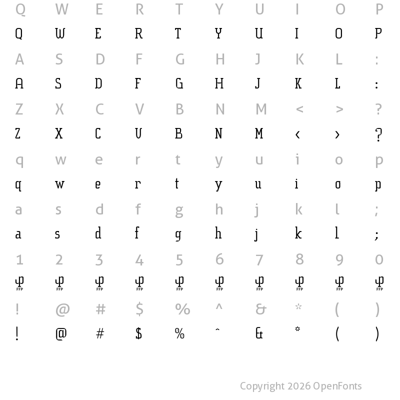 Character Map of Sucesion Slab Regular
