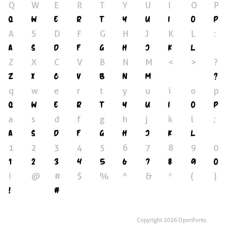 Character Map of Suffer Through Brush