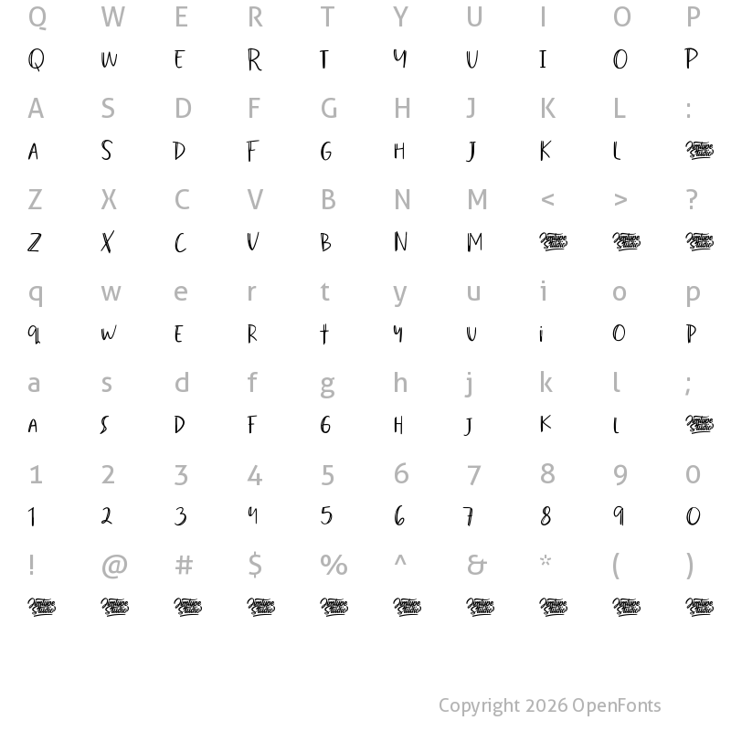 Character Map of Sugar Plum Regular