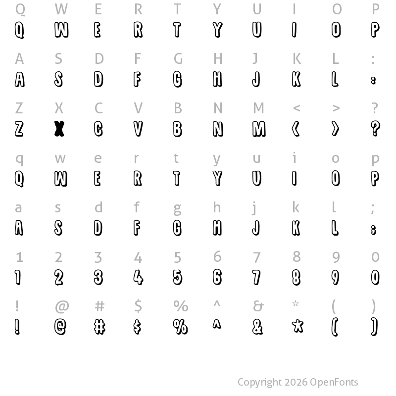 Character Map of Sugarpunch DEMO Regular