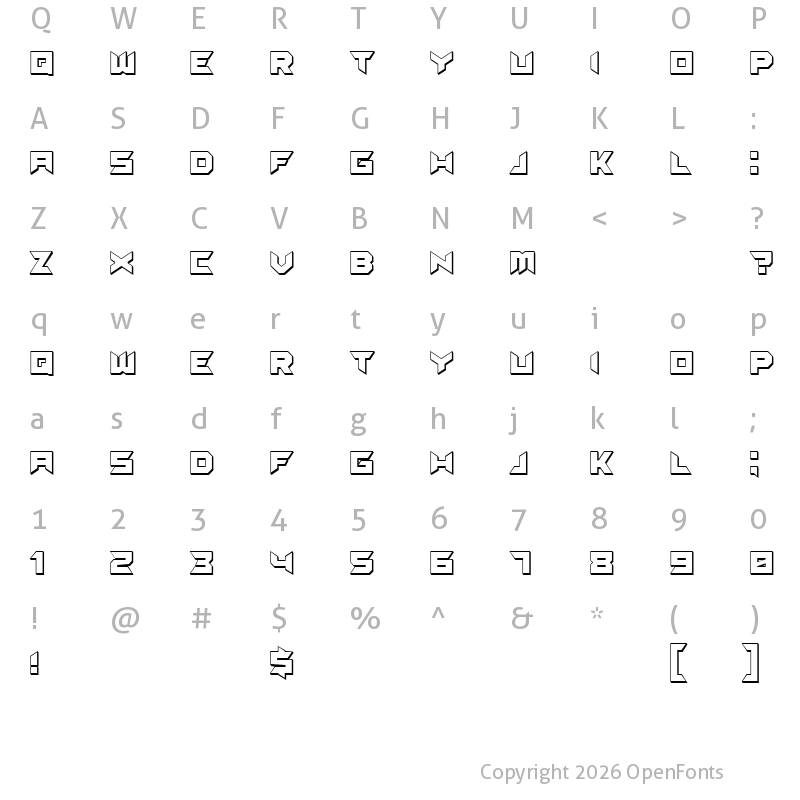 Character Map of Suggested 3D Regular