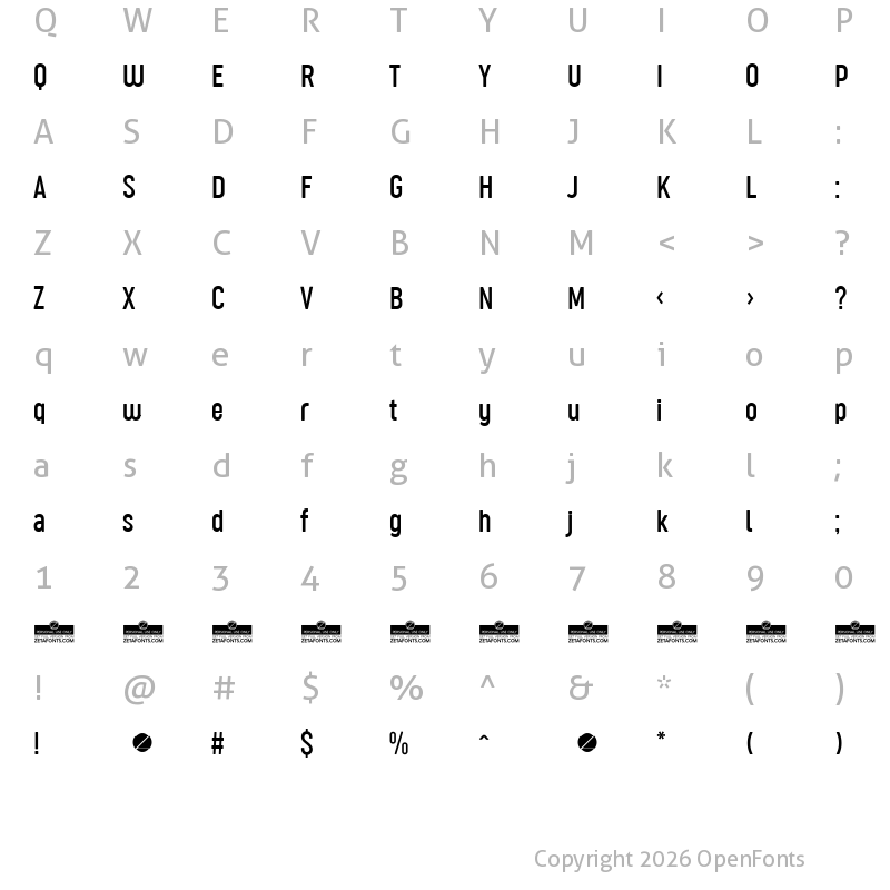 Character Map of Sugo Pro Classic Trial Light