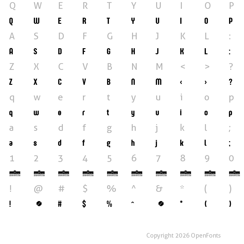 Character Map of Sugo Pro Display Trial Regular
