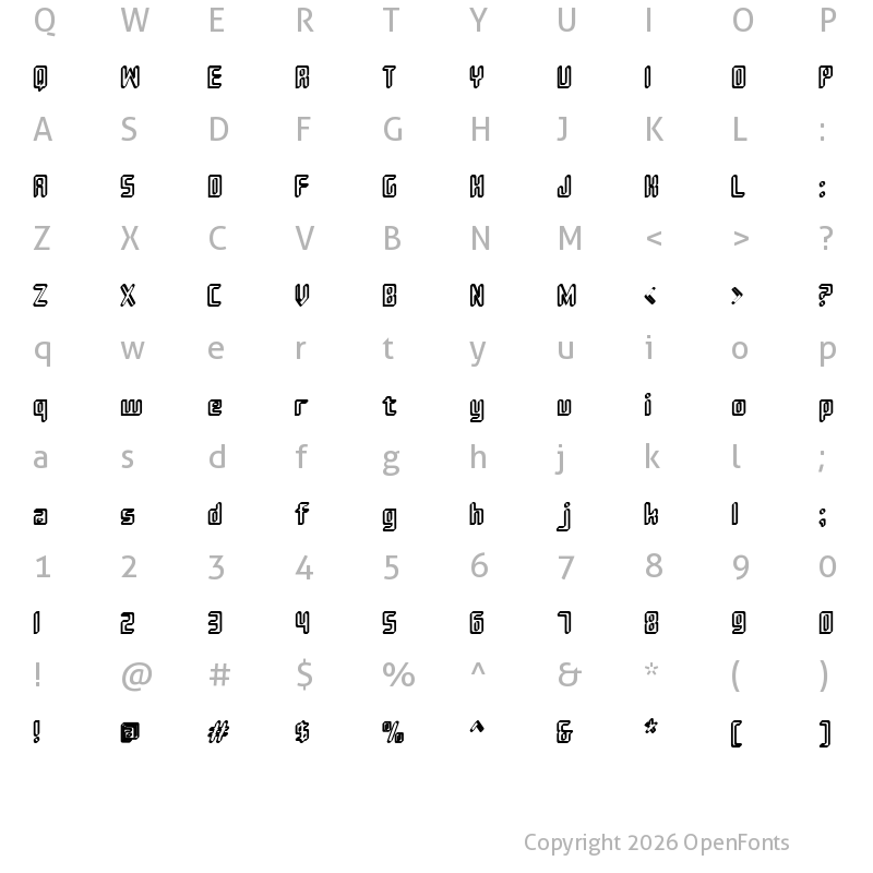 Character Map of Sujeta 3D Regular