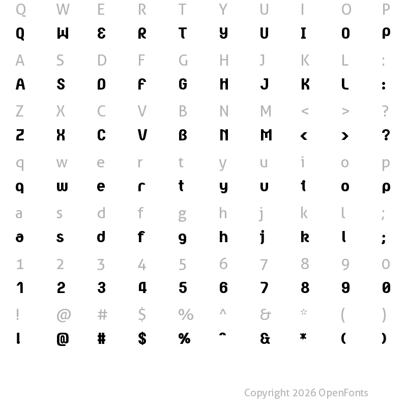 Character Map of Sukplena Bd Bold