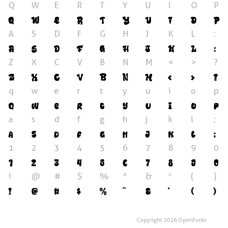 Character Map of Summer Days Regular