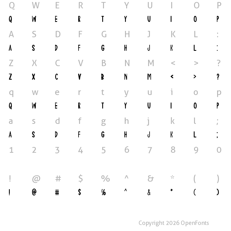 Character Map of Summer Folk Regular