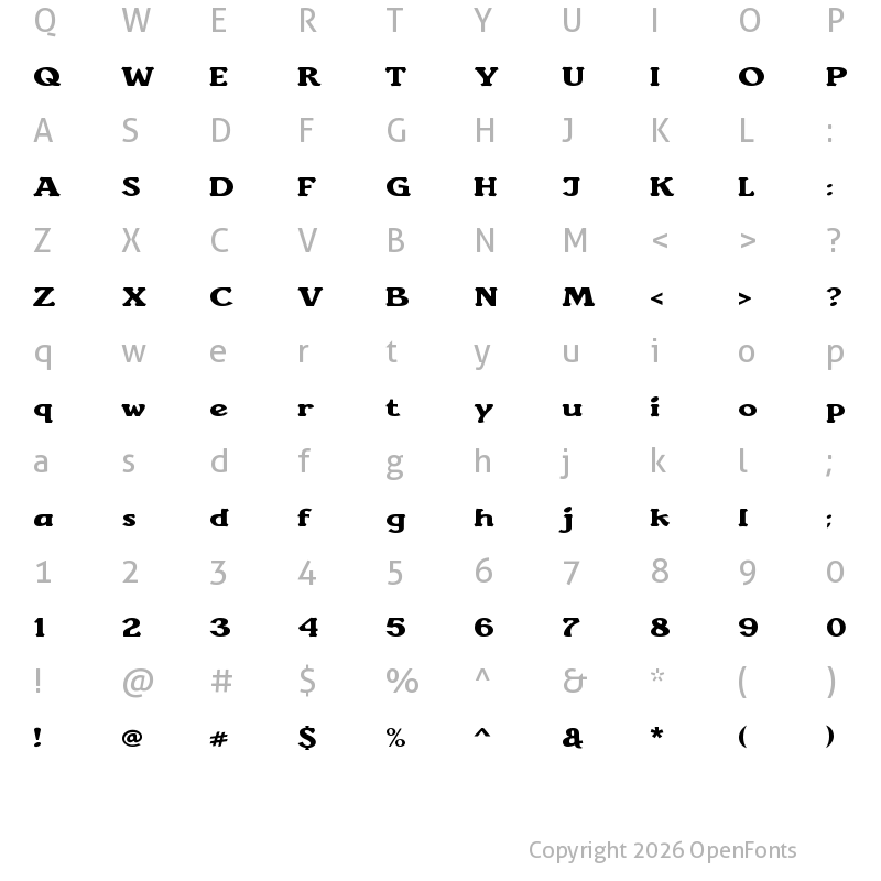 Character Map of Sunantara Regular