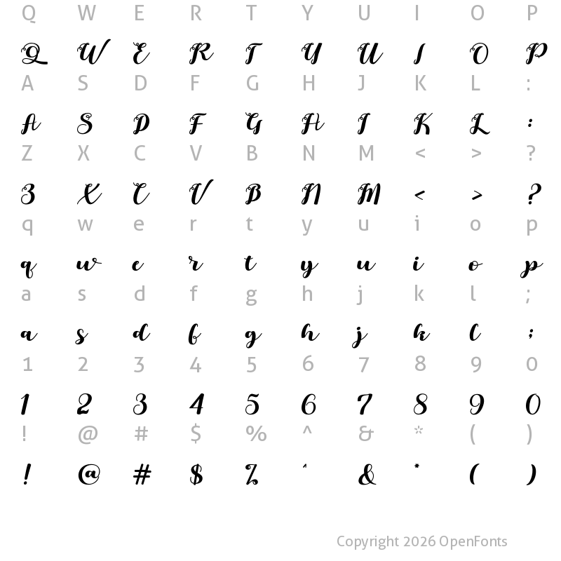 Character Map of Sunchic Regular