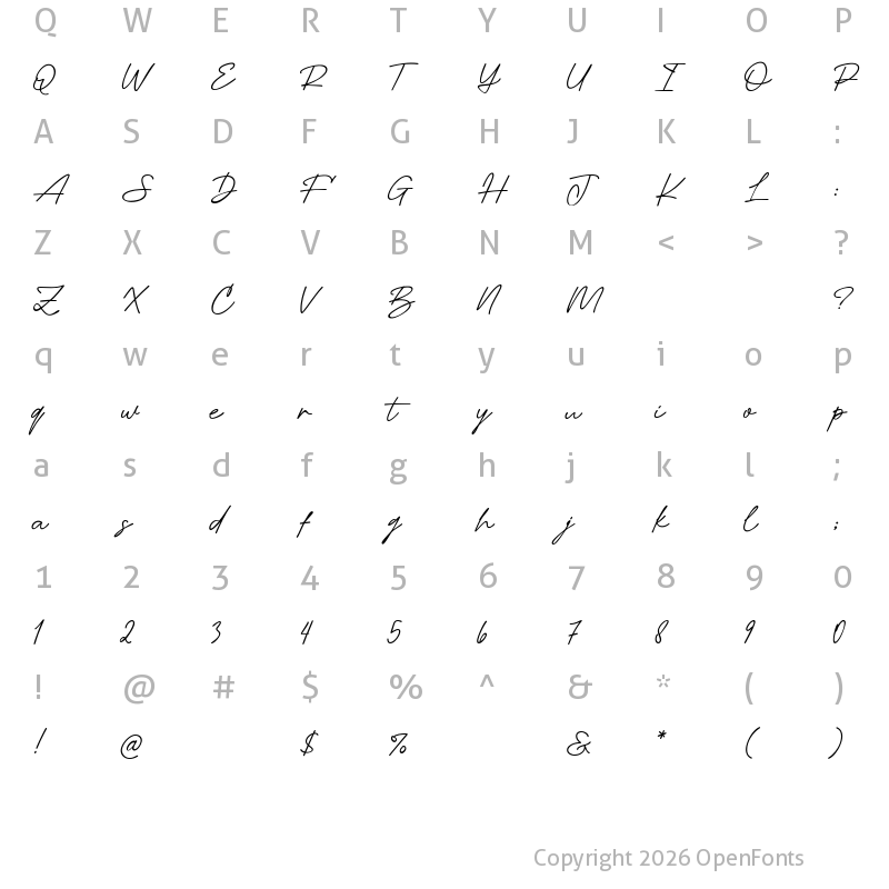 Character Map of Sunday April Regular